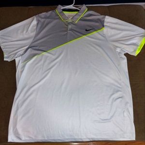 Men's Nike Golf Tour Performance Size XXL Dri-Fit Grey/White/Yellow